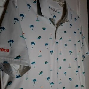 Bonobos Golf and Palm Tree Print Men's Polo Medium Slim Fit